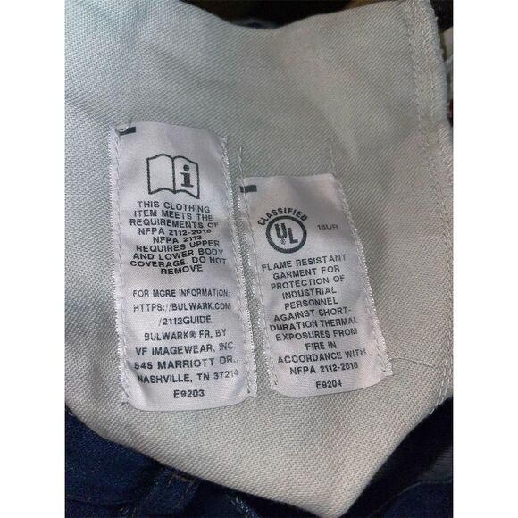 Bulwark Men's Flame-Resistant Heavyweight Denim Work Jeans Blue Size 34 NWT - Picture 5 of 6